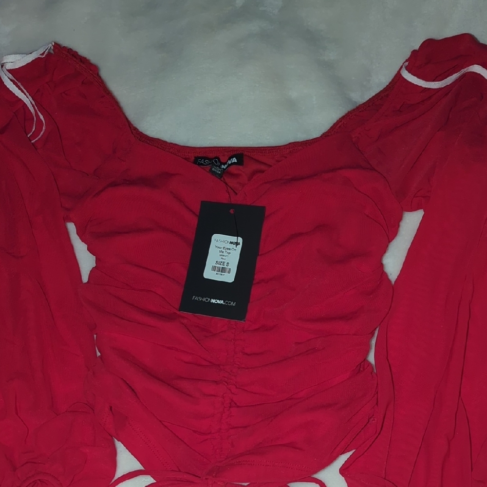 Fashion Nova Red Ruched Women's Top